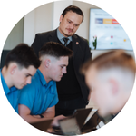 Cellier's interacting with OSG students in the classroom